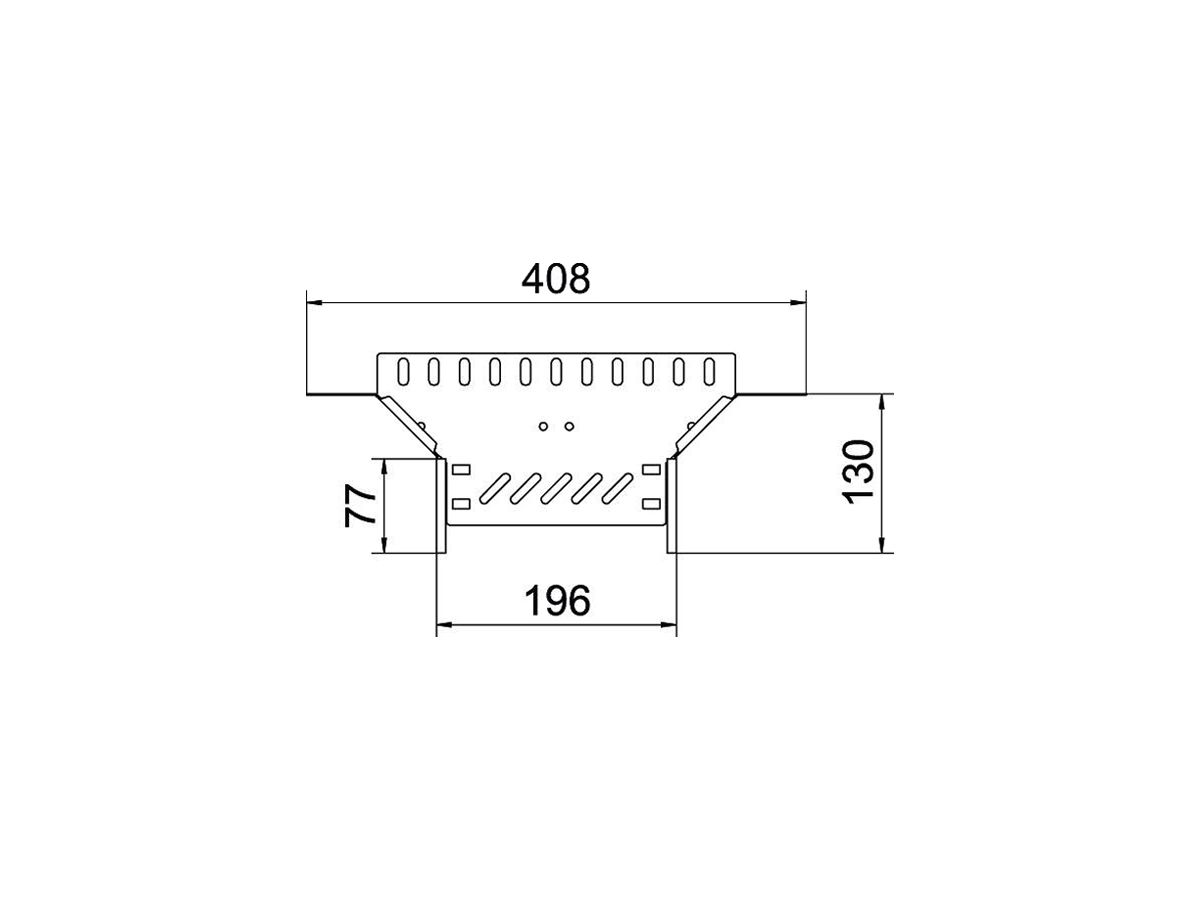 T-Abgang BET RAA 60×200mm Edelstahl A4 blank