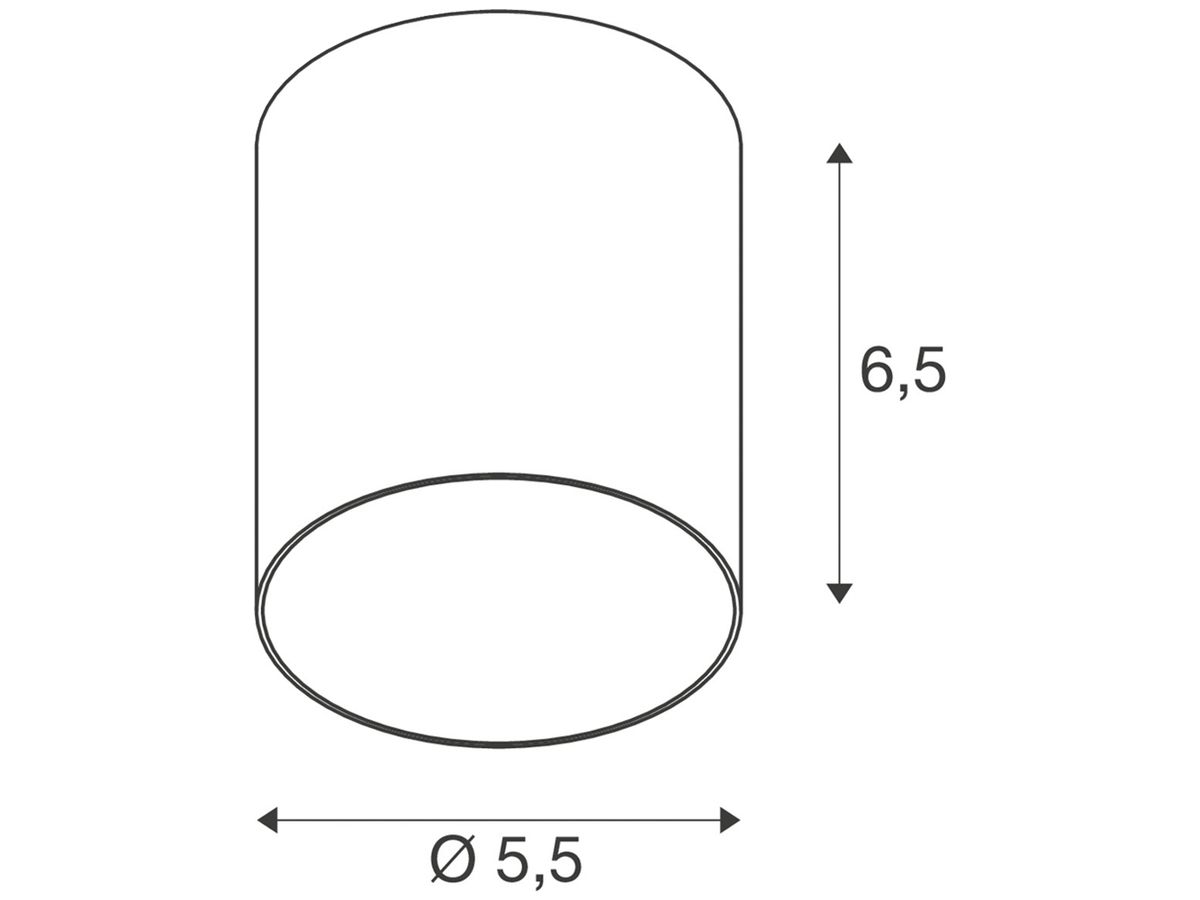 Leuchtenschirm SLV PURI 2.0 Tube rund gerade Ø55×65mm Aluminium
