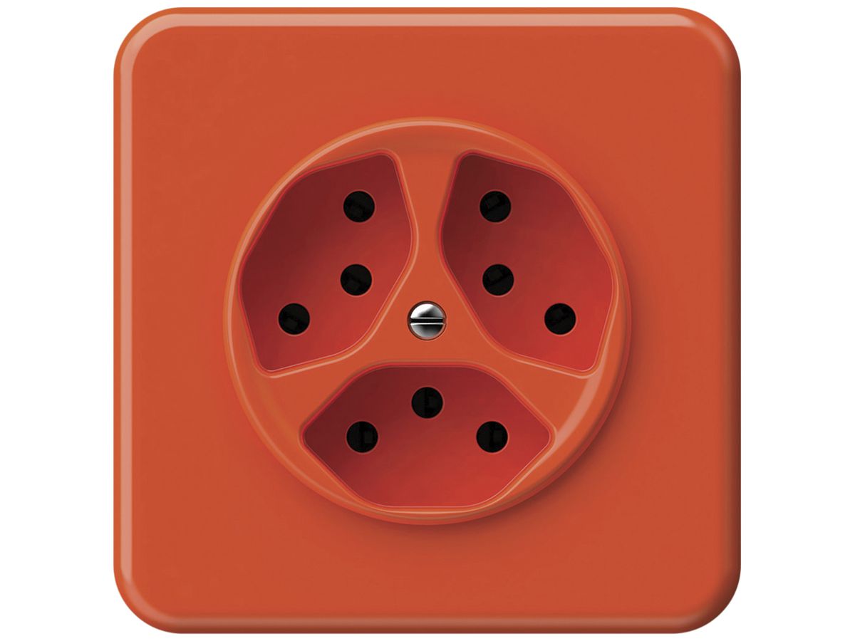 UP-Steckdose origin 3×Typ 13 10A 230V 92×92mm orange