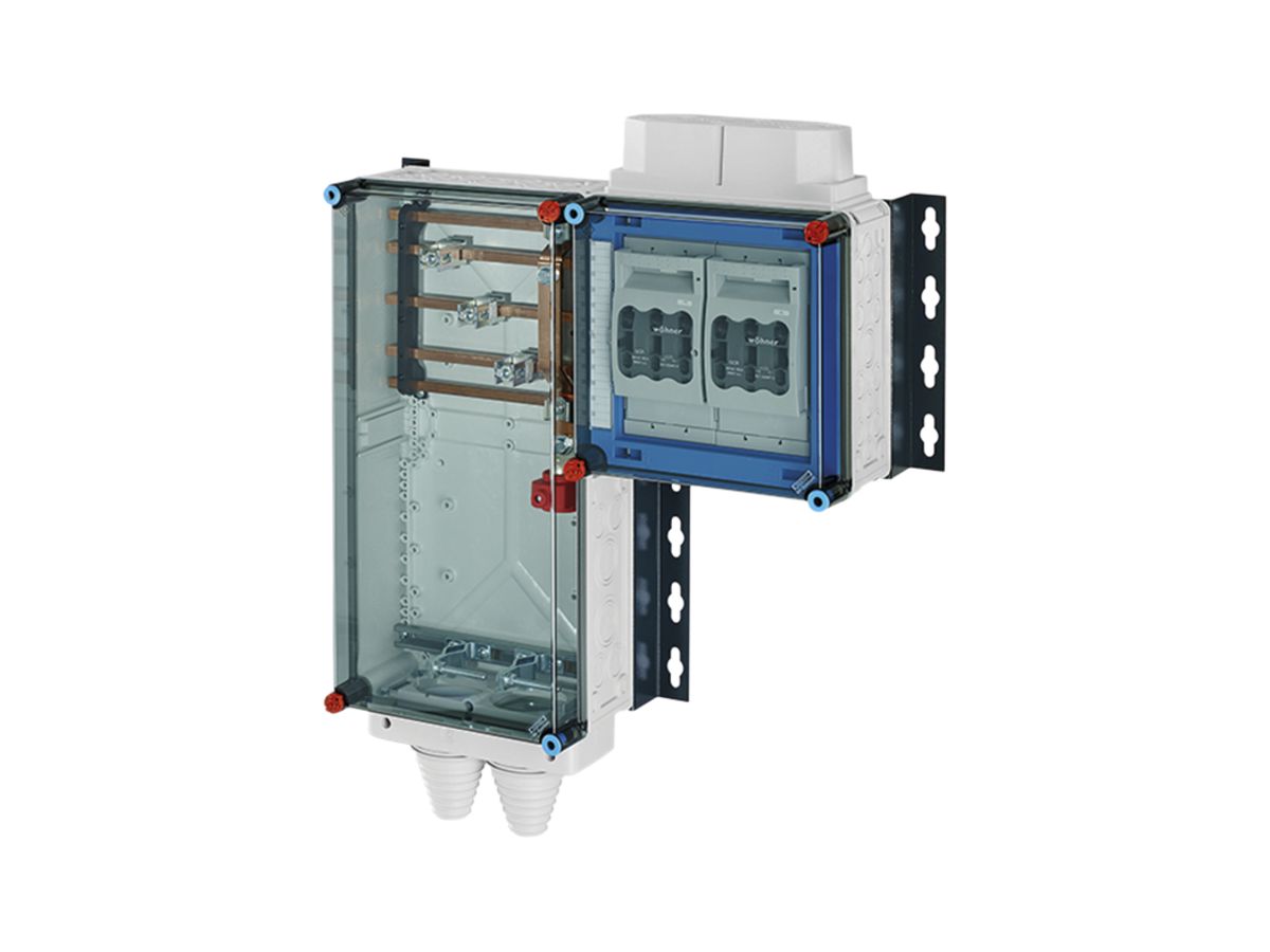 Verteiler Hensel Mi 2×3×NH 00, 125A, Sammelschiene 250A 5-polig