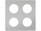 Montageplatte ELEMENT SNAPFIX® 2×2 horizontal und vertikal 225×225mm Aluminium