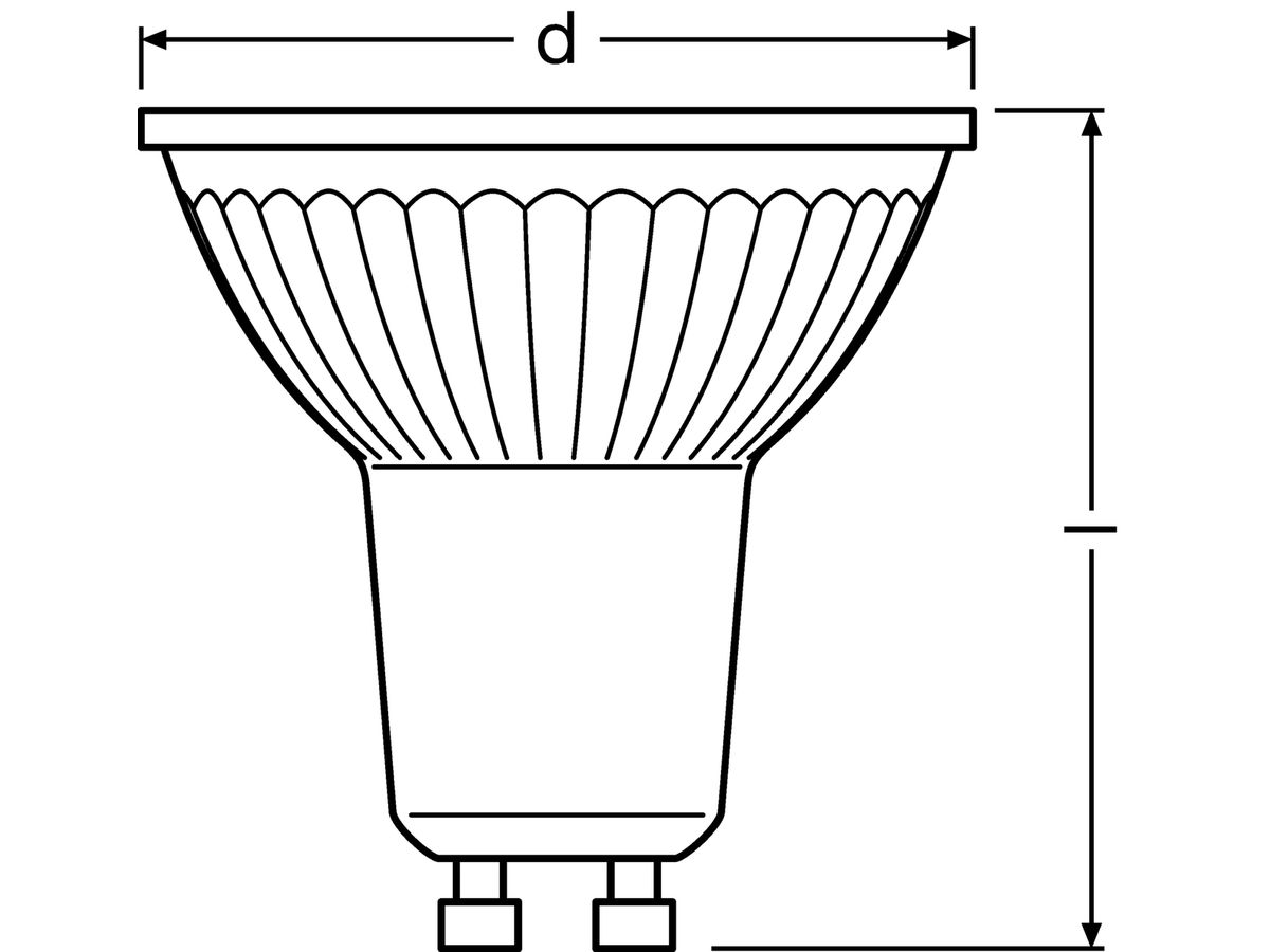 LED-Reflektorlampe LEDVANCE PARATHOM GU10 4.5W 350lm 3000K DIM 36° 5Stück