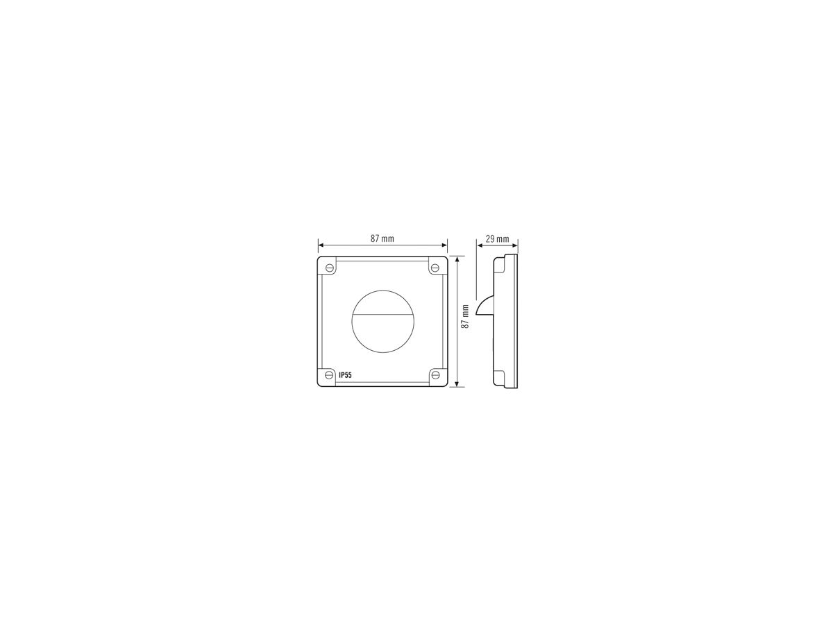 Abdeckung ESYLUX IP55 Feller, NUP, NAP, NCO, weiss