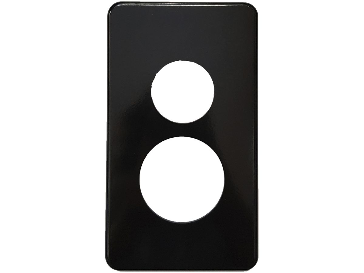 Abdeckplatte 2×II 43+58/60mm schwarz