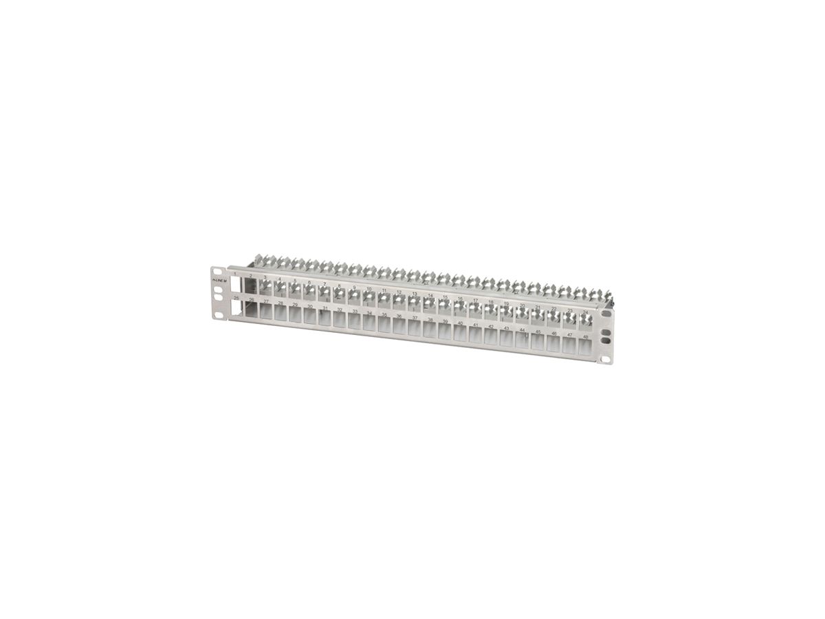 Patchpanel 19" H-LINE M, 48-Port Keystone leer geschirmt 1.5HE, Edelstahl