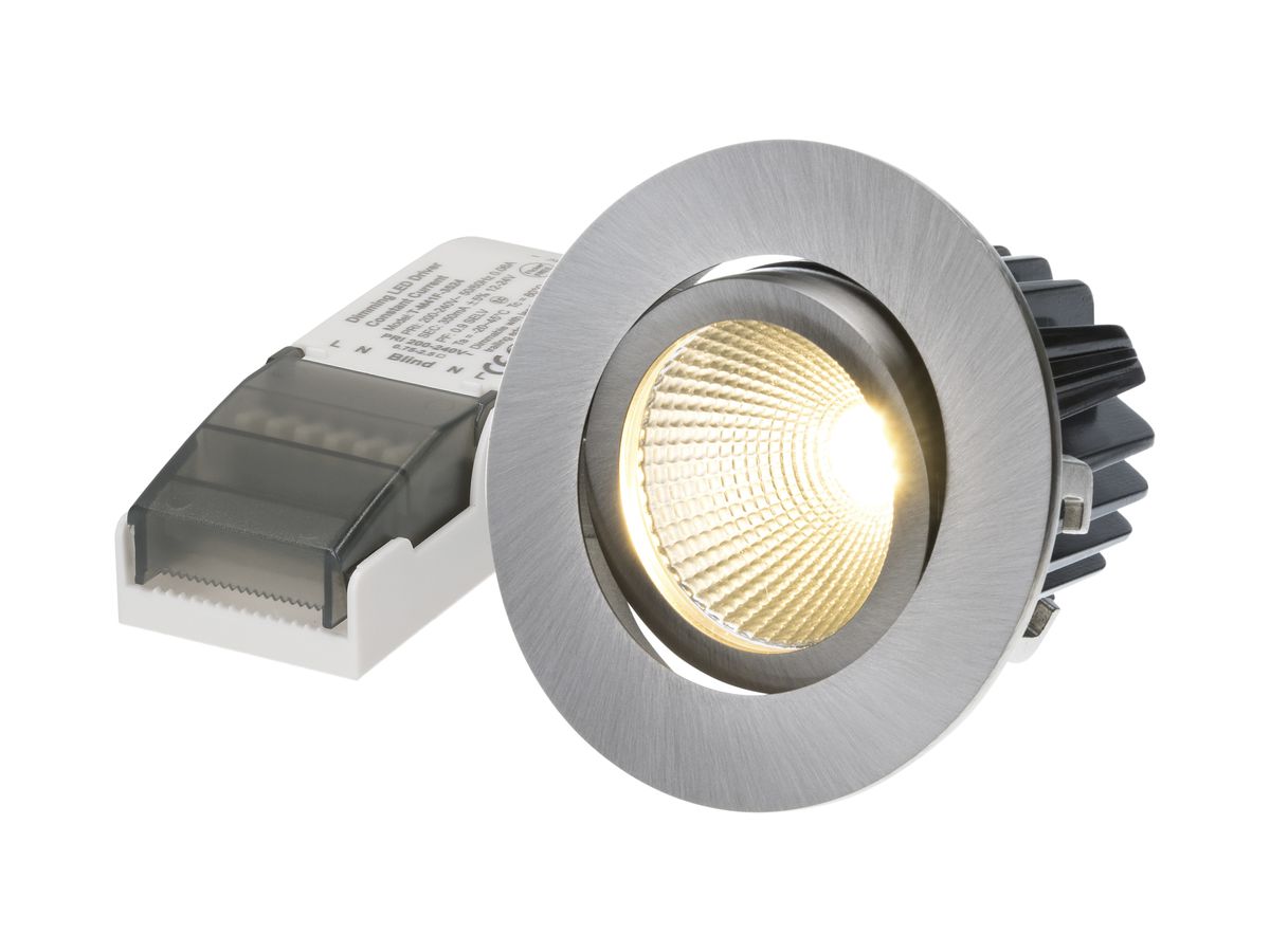 EB-LED-Spot MH maxLUCE DISC 8W 230V 3000K Loch-Ø68mm 650lm 350mA 36° IP44 nickel