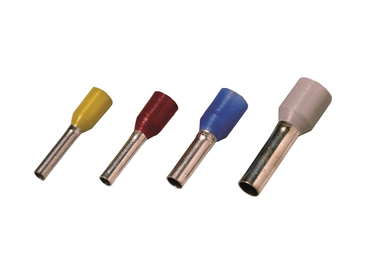 Aderendhülse Typ A isoliert 1mm²/8mm gelb
