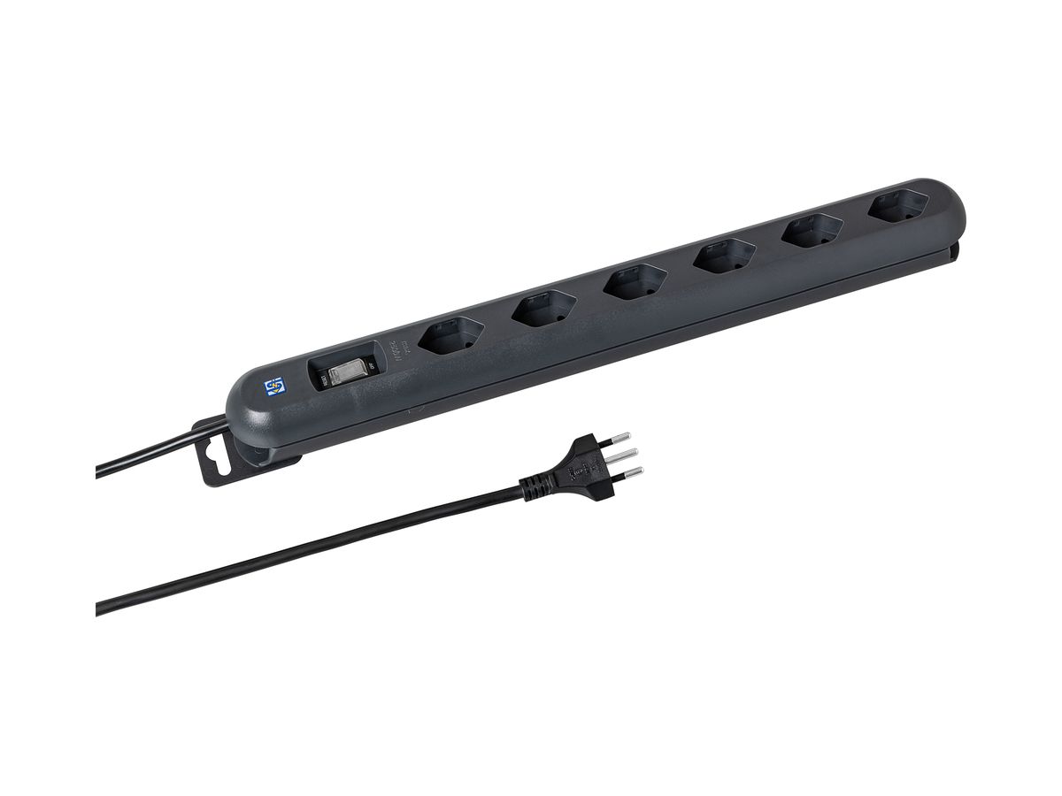 Steckdosenleiste STEBA LINEA PLUS 6×T13 3m Schalter schwarz