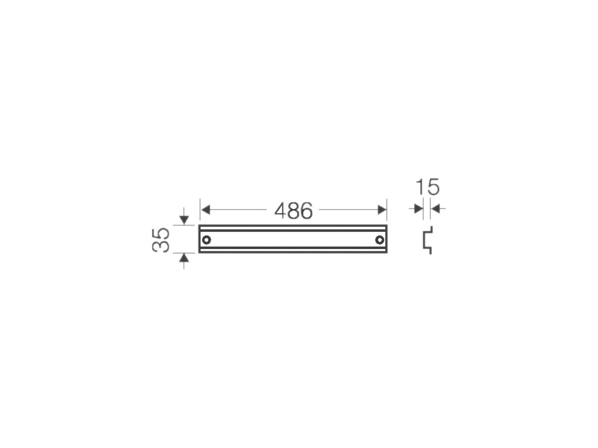 Profilschiene DIN-35 L 486 zu Apparategehäuse Gr.3 und 4