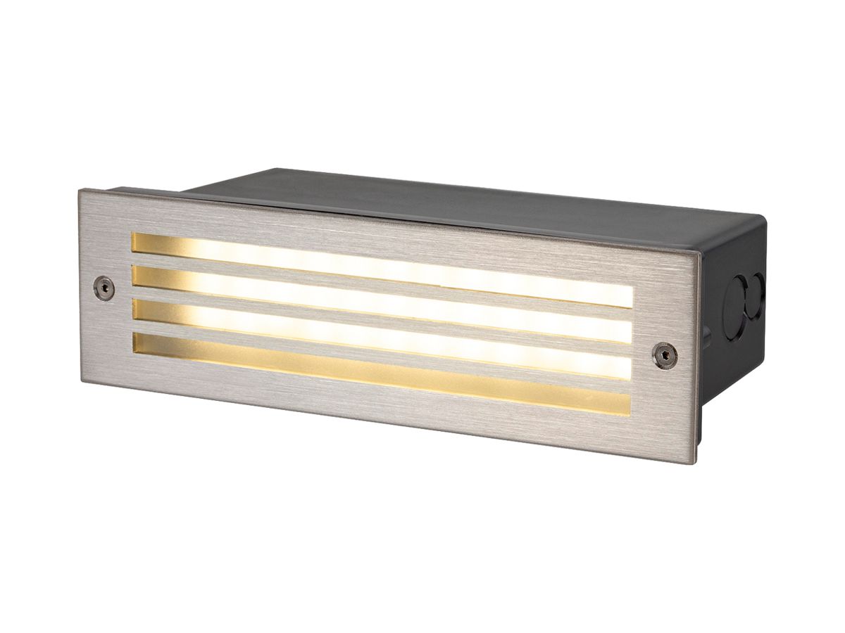 EB-LED-Wandleuchte SLV BRICK MESH 5W 150lm 830 IP65 260×110mm Edelstahl