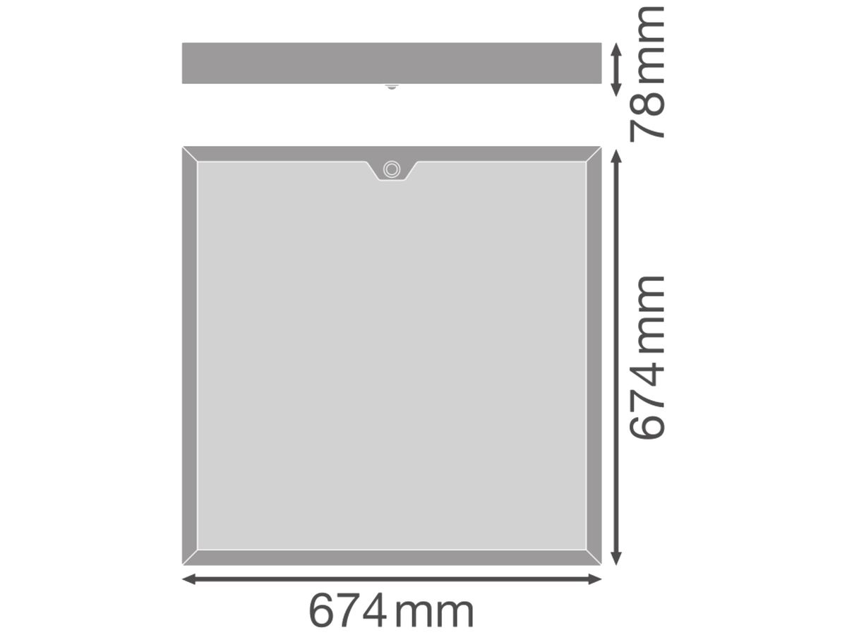 LED-Deckenleuchte LEDVANCE PL SF SEN 32W 4160lm 3000…4000K 674×674 weiss