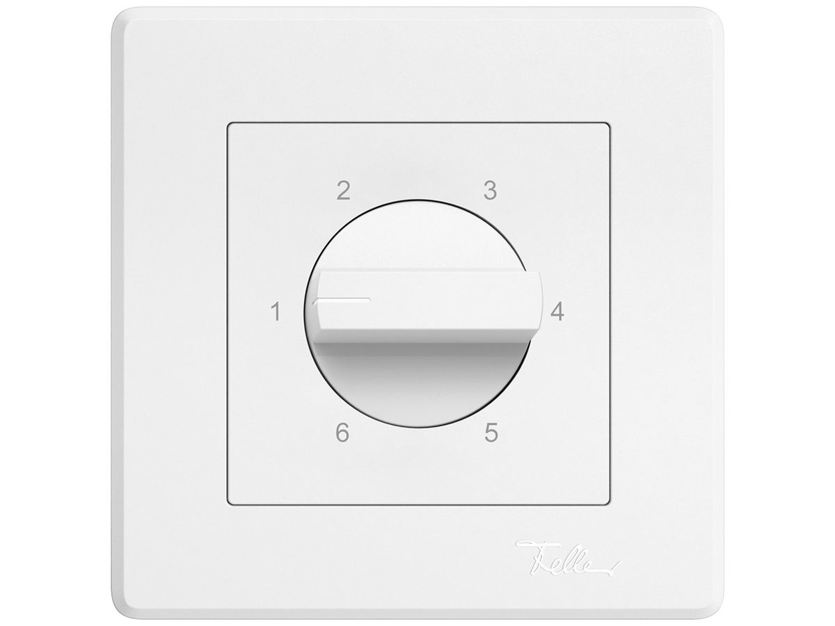 UP-Drehschalter EDIZIO.liv m.Drehgriff 6 Stuf.1P 1-2-3-4-5-6 T=60mm ws