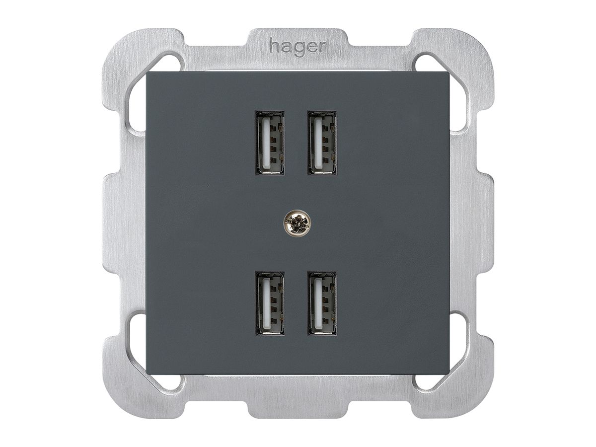 UP-Steckdose 4×USB kallysto B 2400mA anthrazit