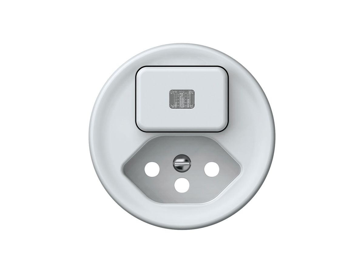 Frontset origin kombination Druckknopf beleuchtet + T13 60×60mm ws