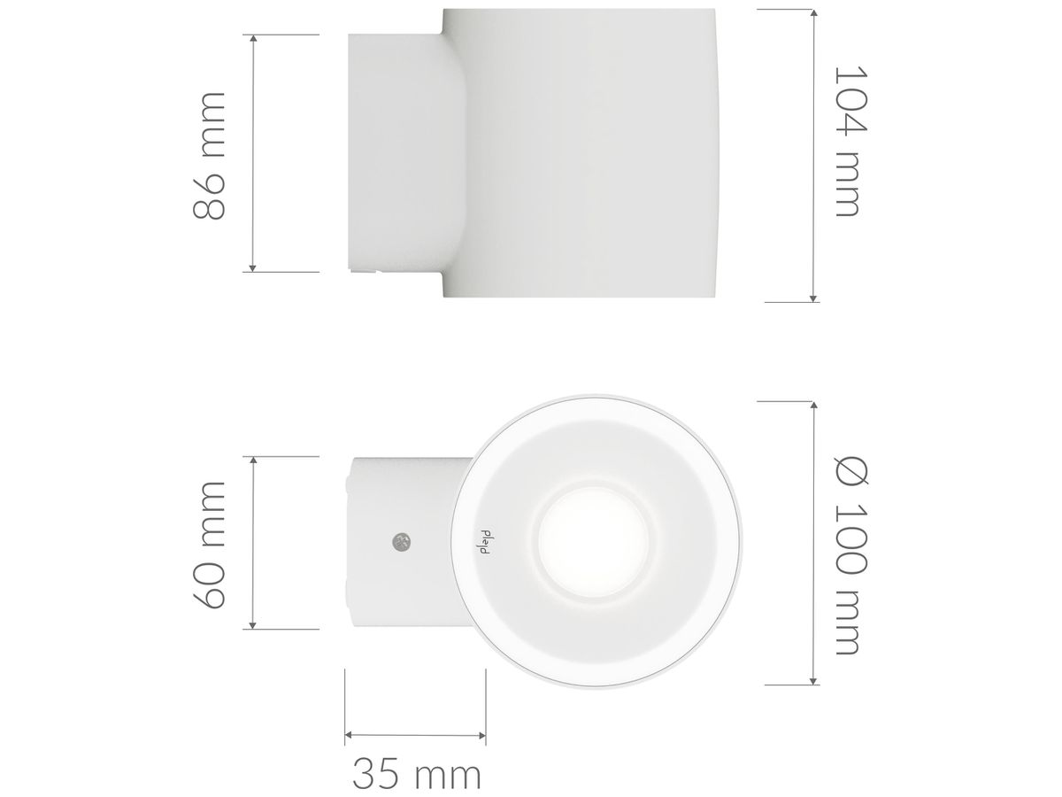 LED-Wandleuchte Plejd OUT-01-B 10W 2200…4000K IP45 DIM 104×100×135mm schwarz