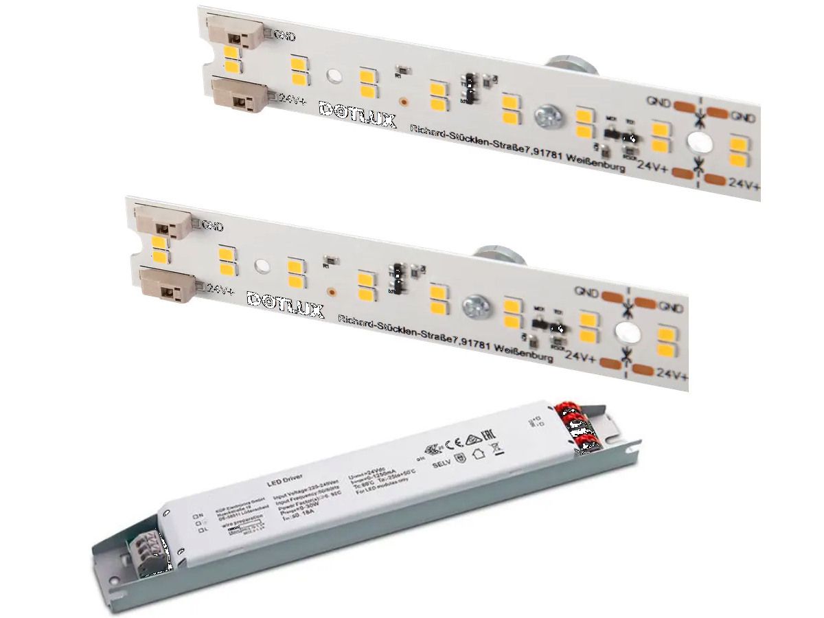 LED Ersatz-Kit Spiegelschrank - 2x10W, 3000K, inkl.LED-Netzteil