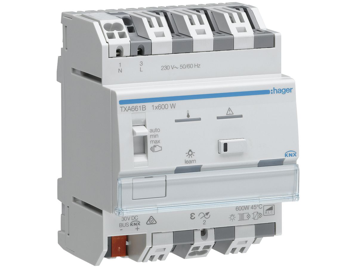 REG-Dimmaktor Hager TXA661B KNX easy 1×600W 4TE