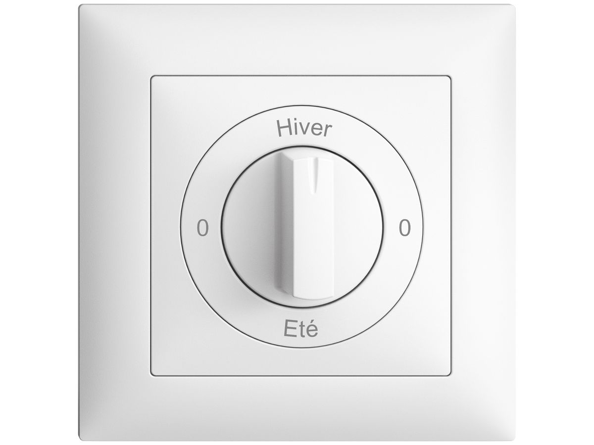 Frontset 0-Hiver-0-Eté EDIZIOdue weiss 88×88mm für Drehschalter