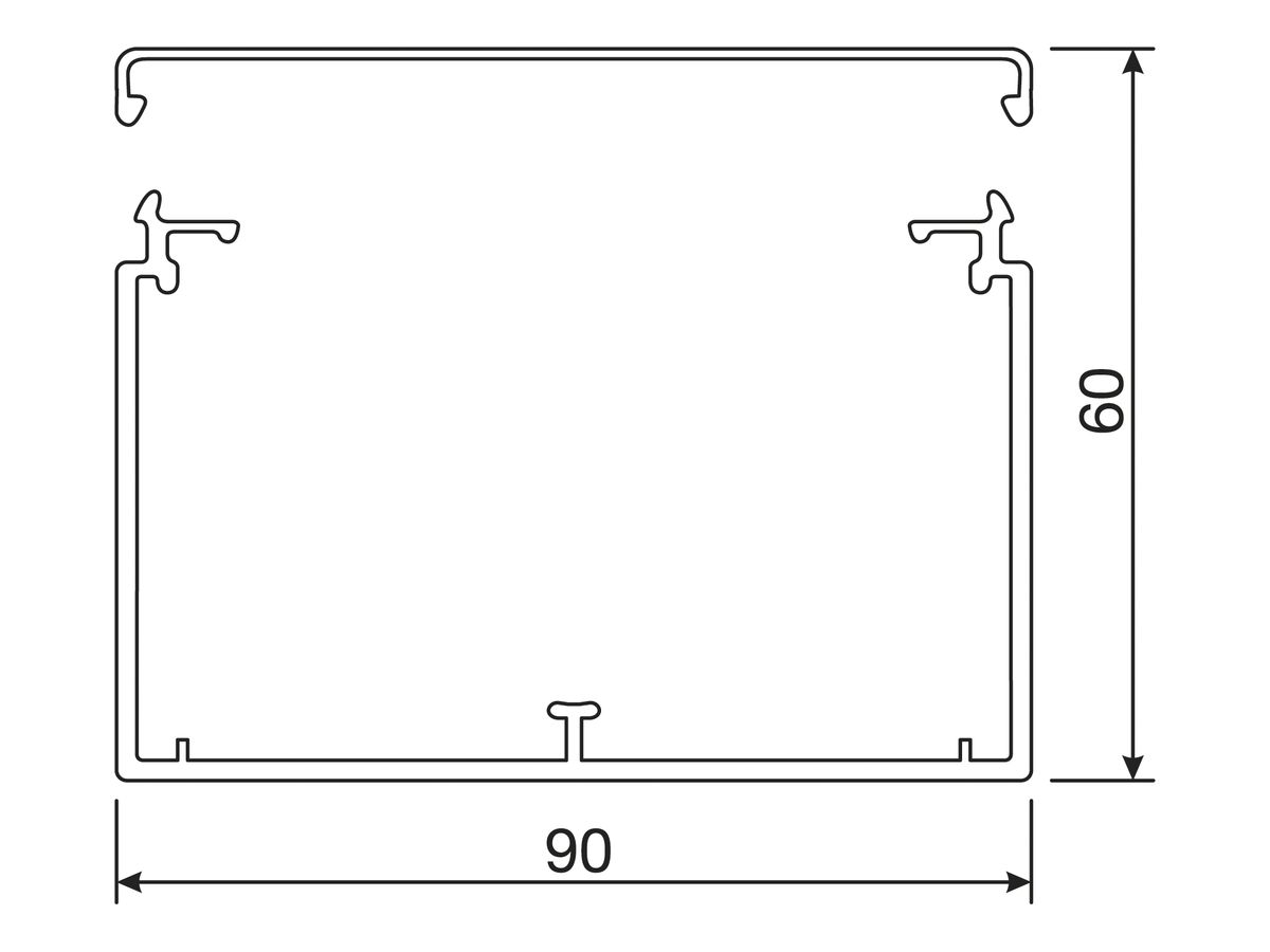 Installationskanal tehalit LFH 90×60×2000mm hellgrau