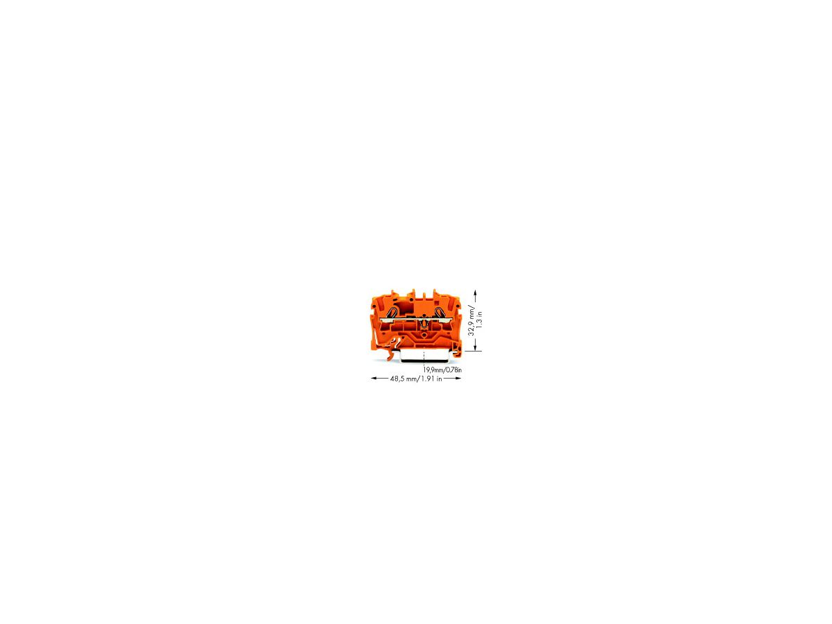 Durchgangsklemme WAGO TOPJOB-S 2.5mm² 2L orange Serie 2002