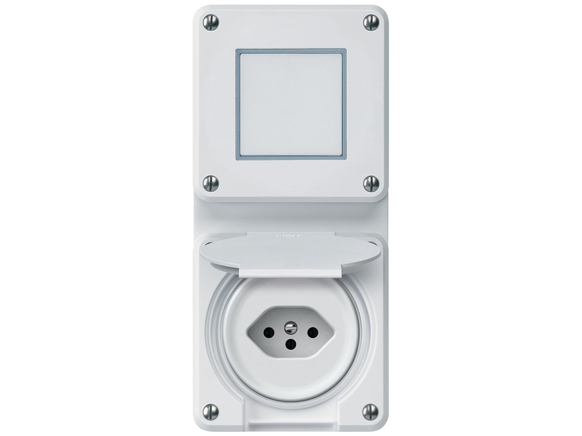 UP-Kombination robusto Wechselschalter Steckdose 1×T13 86×146mm weiss