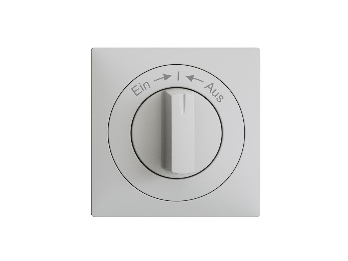 Frontset Ein->I<-Aus EDIZIOdue hellgrau 60×60mm für Drehschalter
