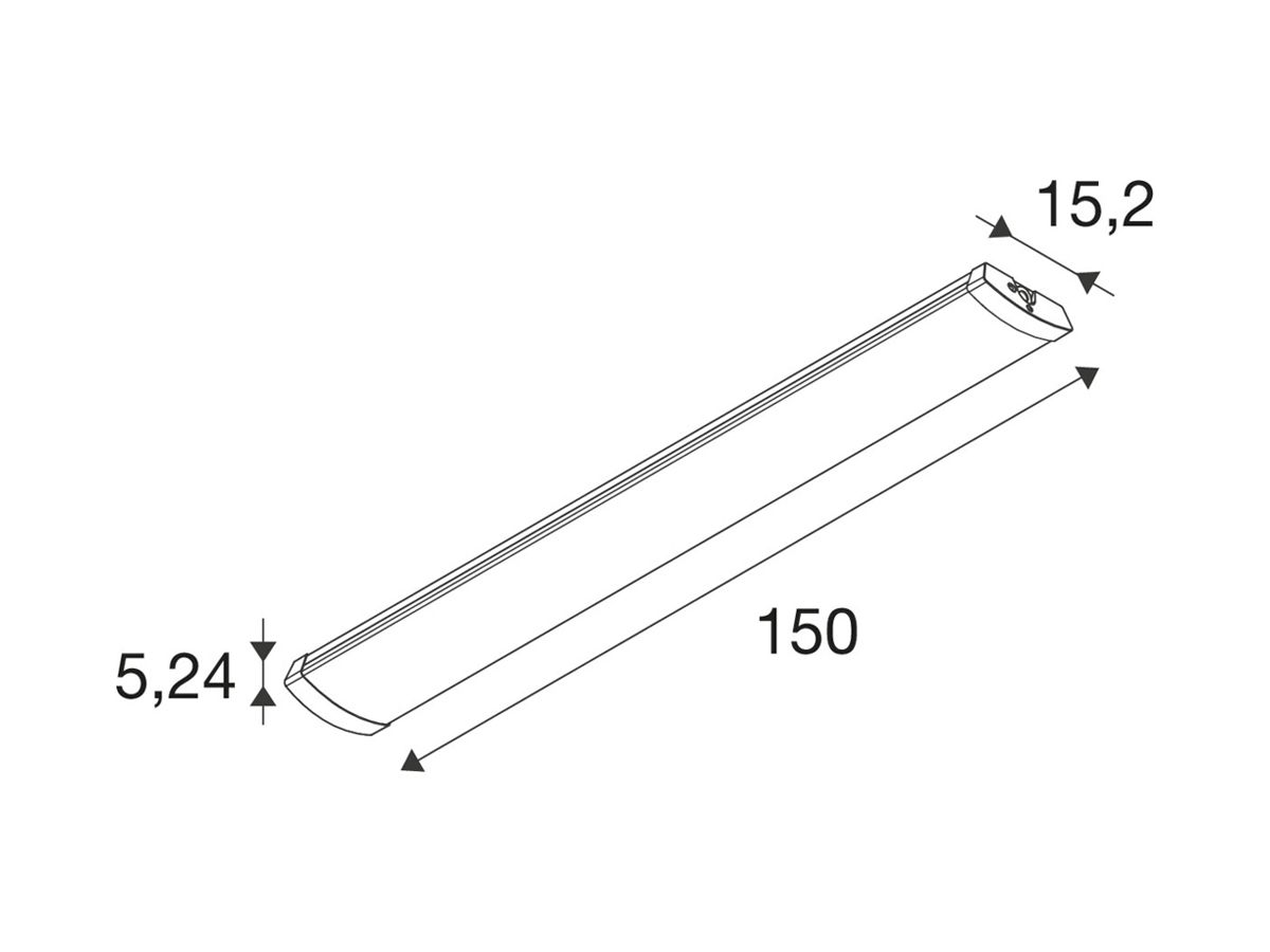 LED-Lichtleiste SLV BATTEN FLAT P 29W 7467lm 3000…5000K IP44 EM3h 1500mm