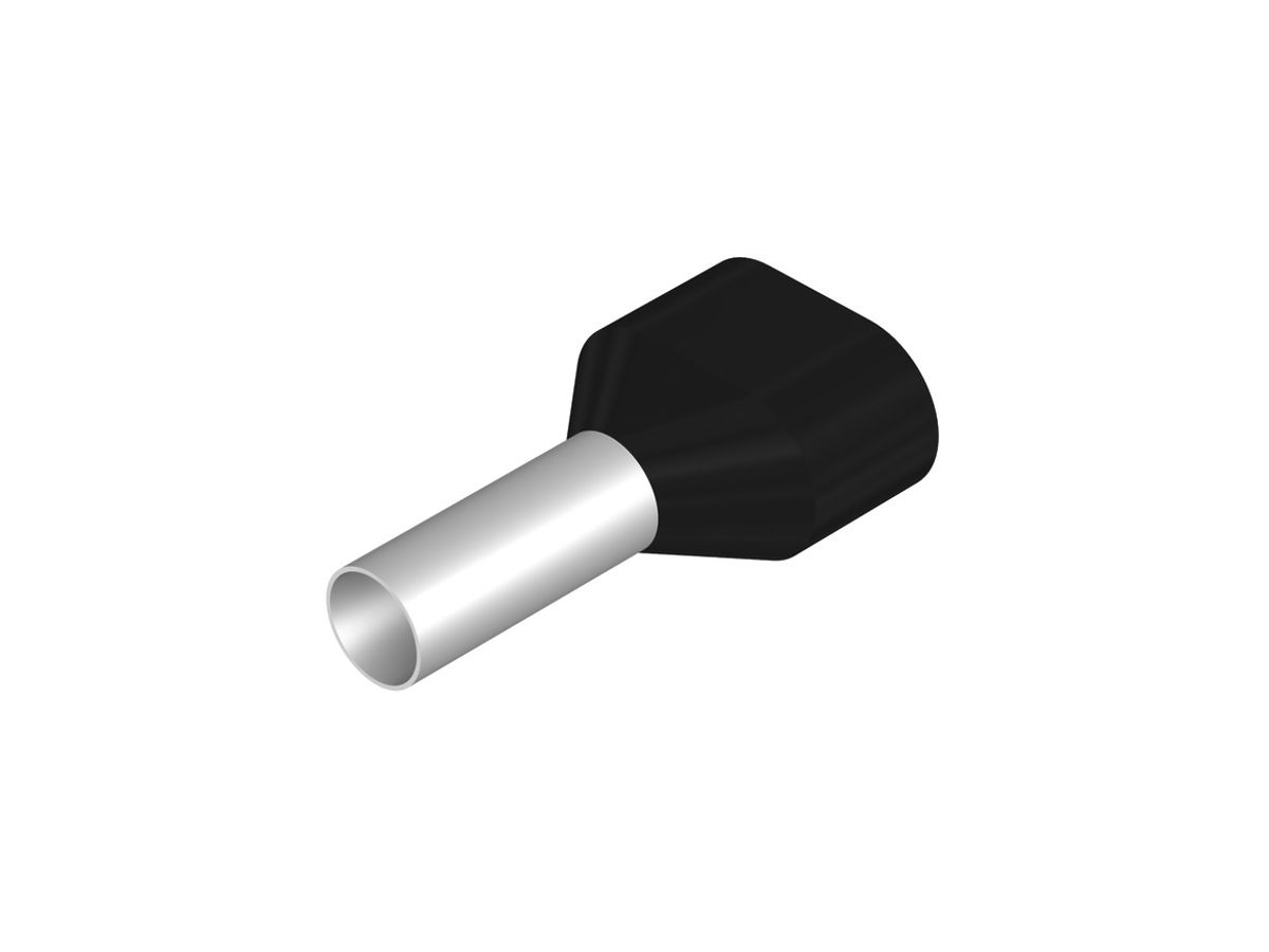 Zwillings-Aderendhülse Weidmüller H isoliert 2×6mm² 12mm schwarz lose