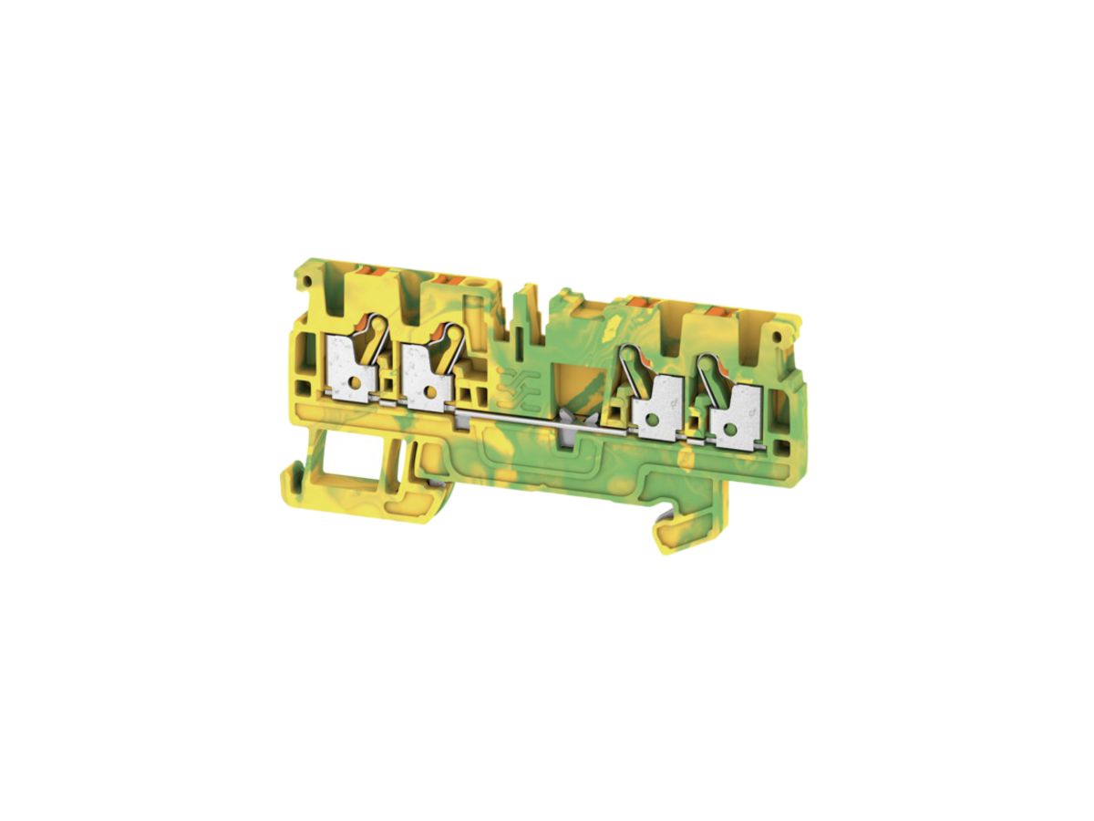 Schutzleiter-Reihenklemme Weidmüller A4C PUSH IN 2.5mm² 4 Anschlüsse grün-gelb