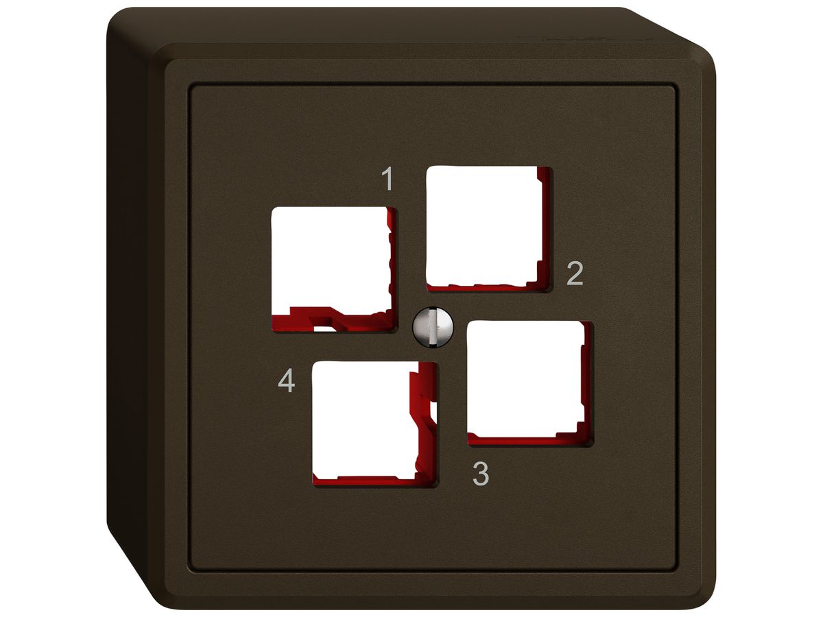 AP-Montageset EDIZIO.liv EASYNET S-One SNAPFIX® gerade 4×RJ45 br
