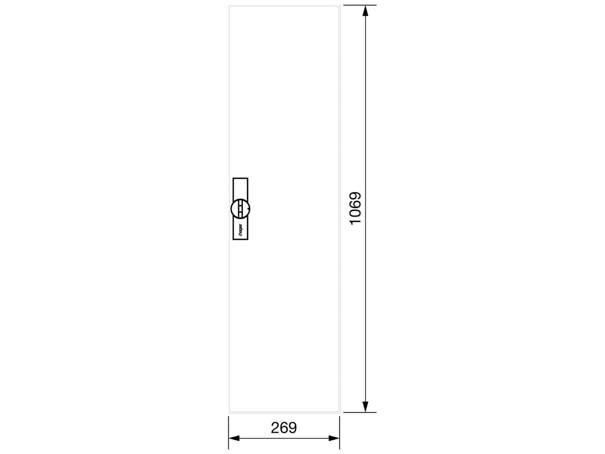 Tür rechts Hager univers für AP-Feldverteiler FWB71 1100×300mm