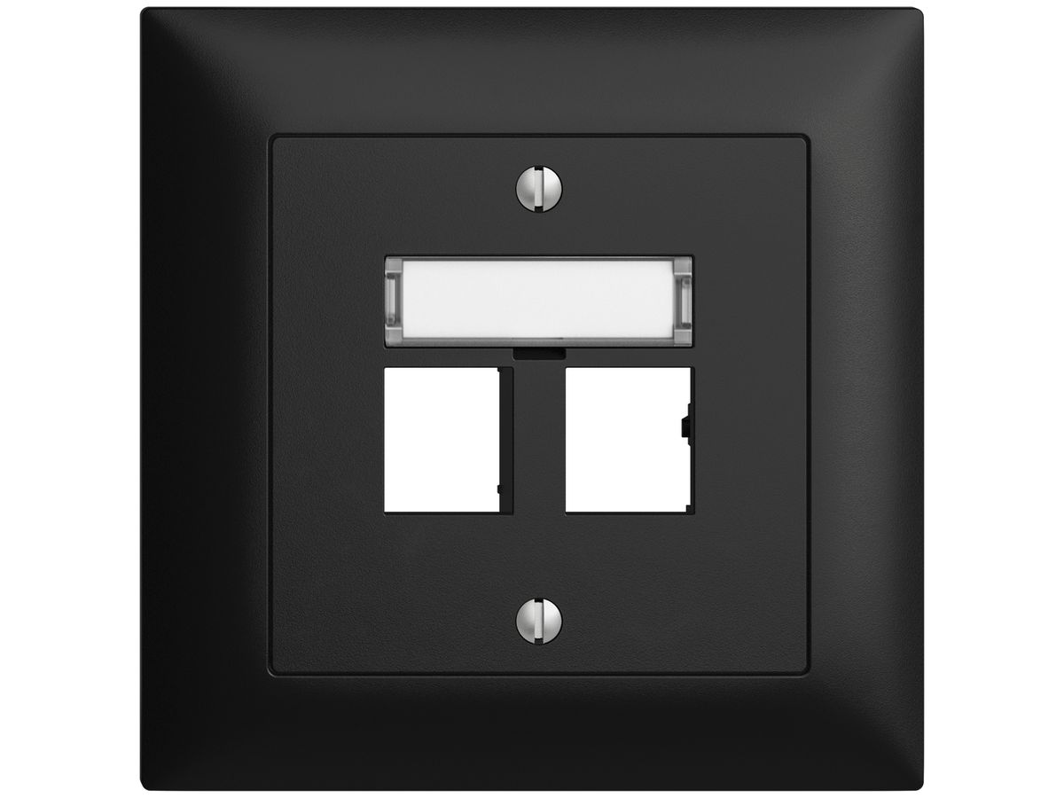 UP-Montageset EDIZIOdue Geradeauslass, für 2×RJ45 freenet, schwarz
