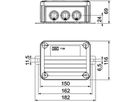 Kabelabzweigkasten Bettermann E30-E90 150×116×67mm 5x6mm² or