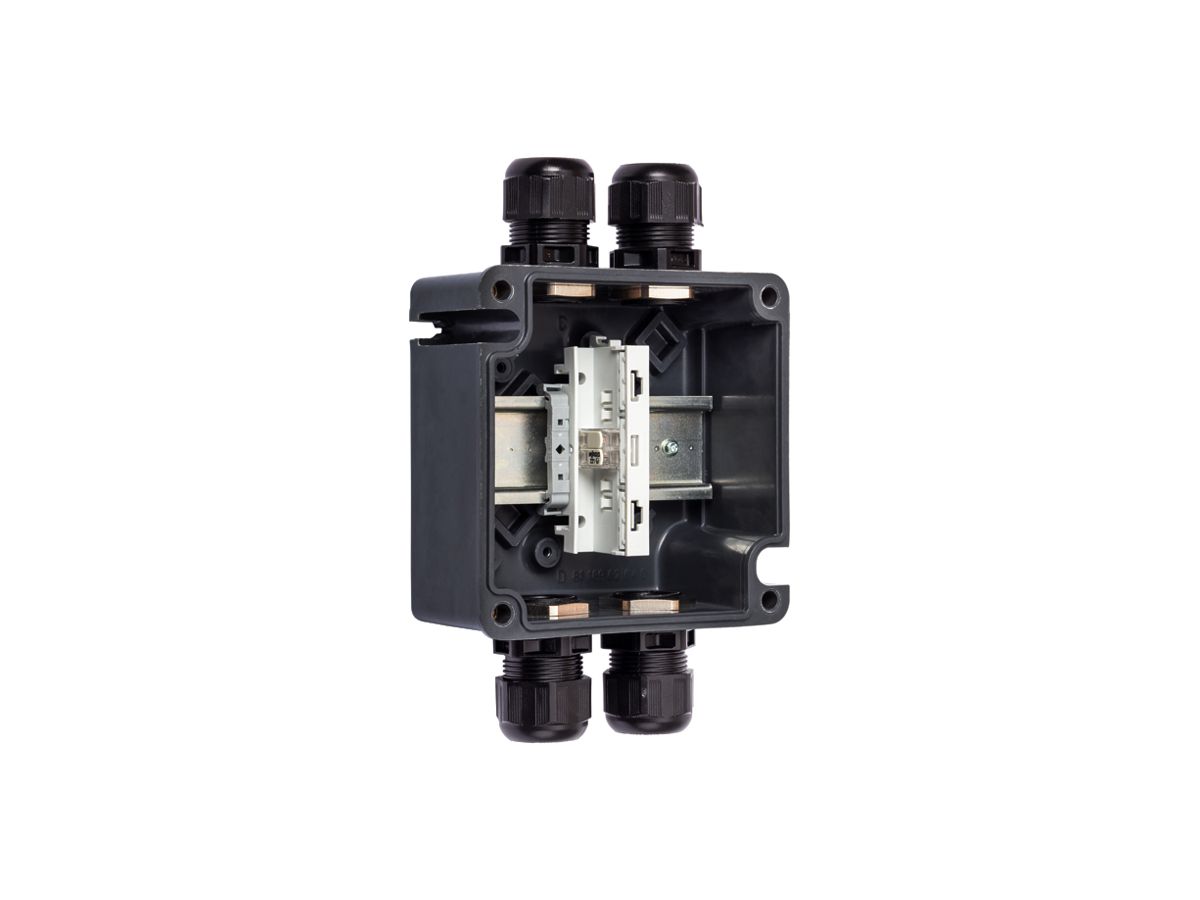 Ex-Abzweigdose STAHL 8118 mit WAGO 221 2×4mm², 4×M25, IP66