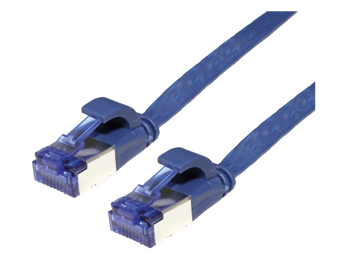 Patchkabel RJ45 VALUE Kat.6A U/FTP AWG32 PVC flach blau 1m