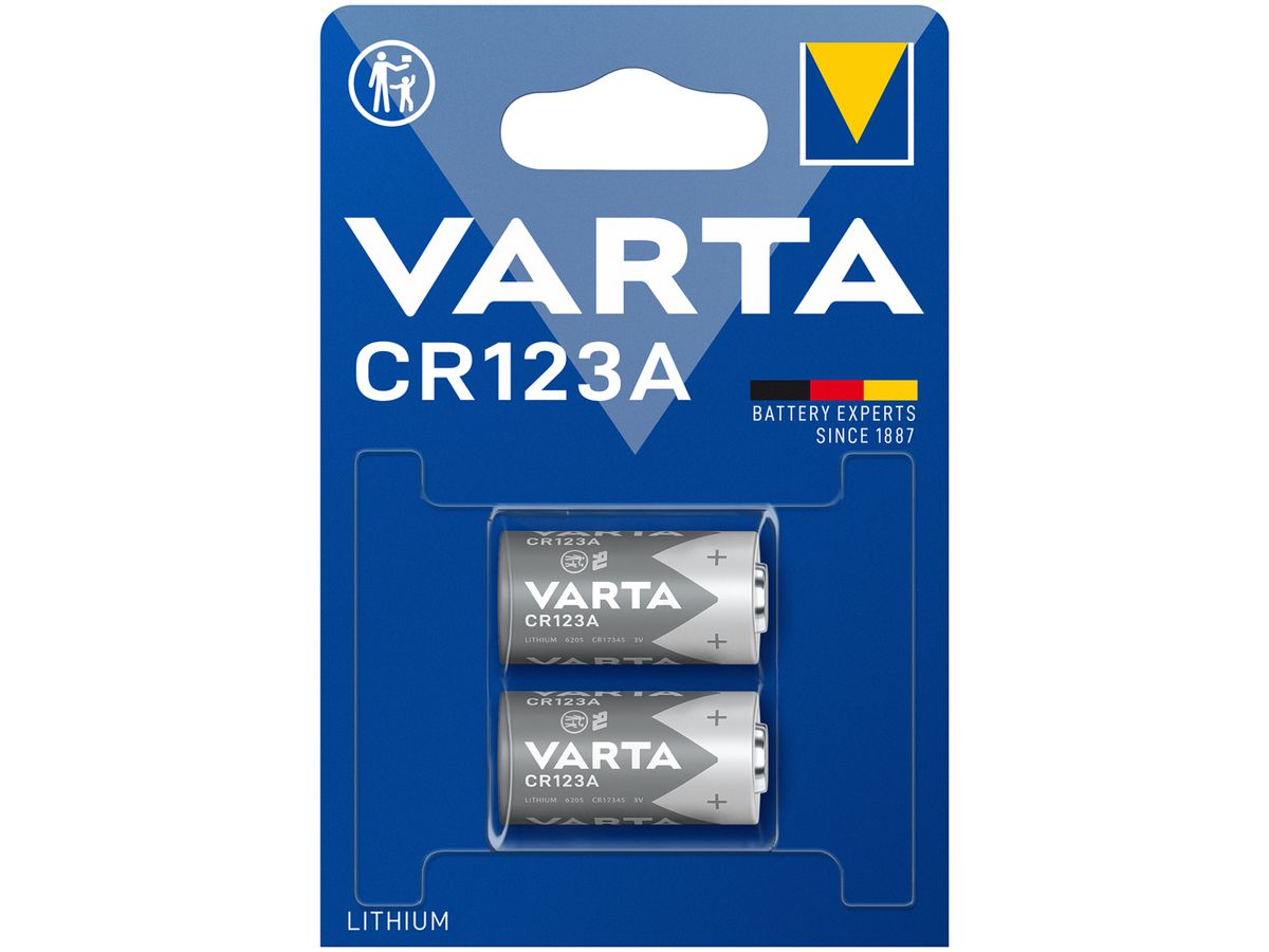 Batterie Lithium VARTA Photo CR123A 3V Blister à 2 Stück