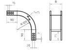 Aussenbogen Bettermann vertikal 90° 35×300mm tauchfeuerverzinkt