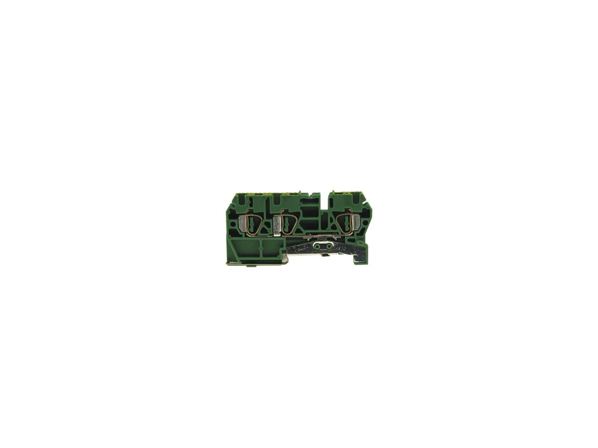 Schutzleiter-Reihenklemme Woertz 0.5…2.5mm² Federzuganschluss 3×1 TH35 grün/gelb