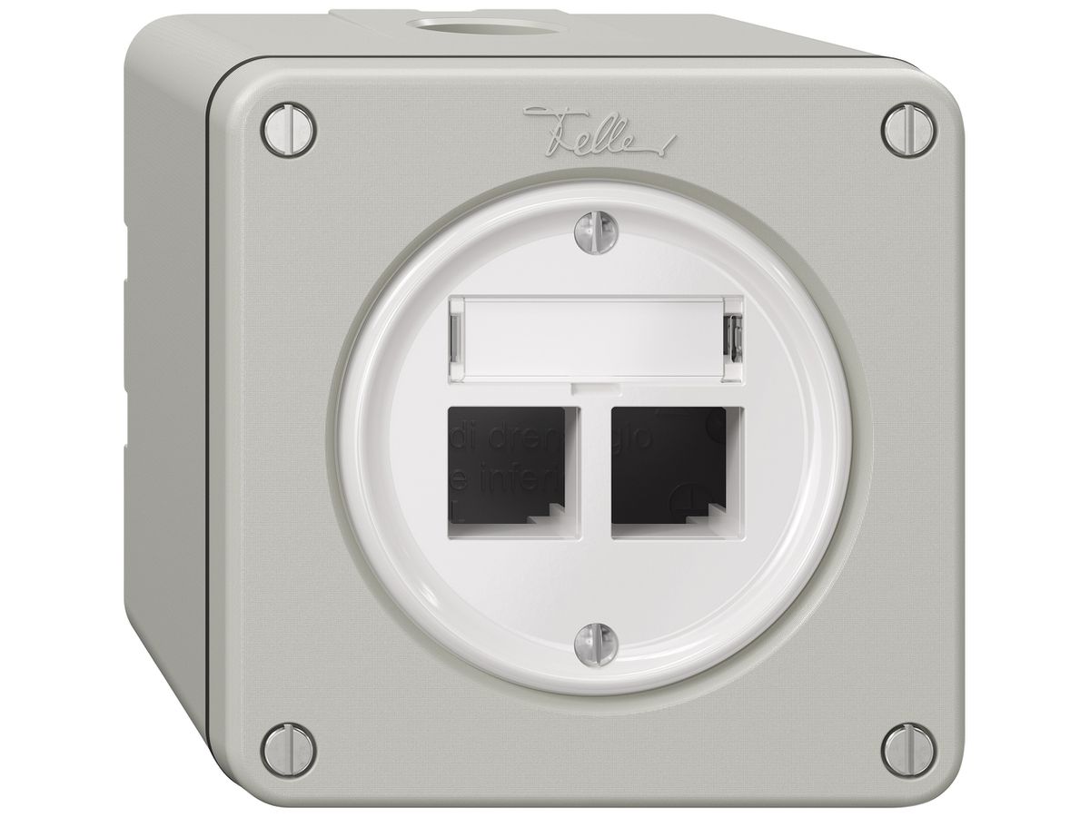 AP-Montageset NEVO EASYNET S-One SNAPFIX® für 2 Buchsen 87×87mm lgu