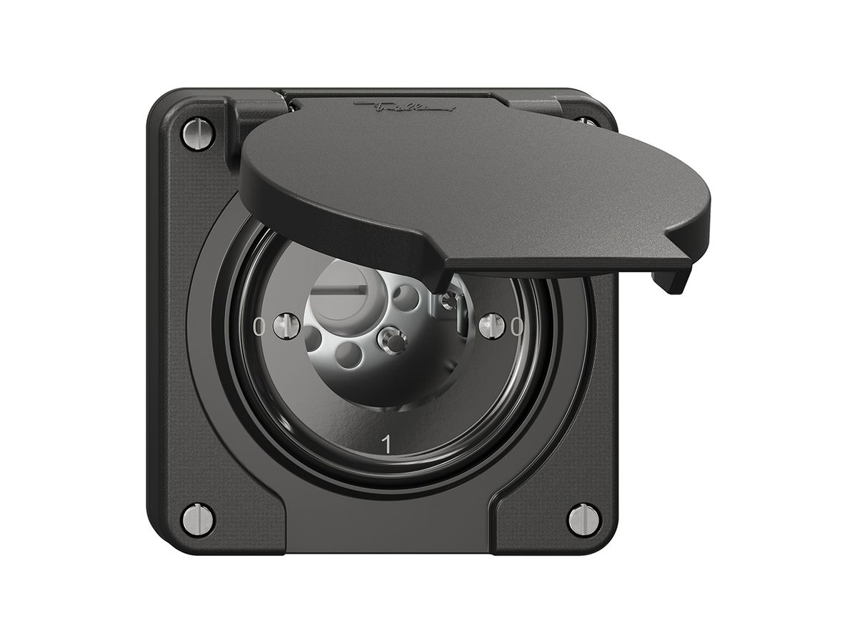 Drehschalter NEVO N.CO 0/4L, ohne Zylinder, KS, 0-1-0-1, schwarz