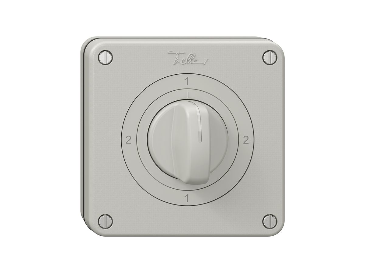 NUP-Drehschalter NEVO, 3/3L, mit Drehgriff, KS, 2-1-2-1, lichtgrau