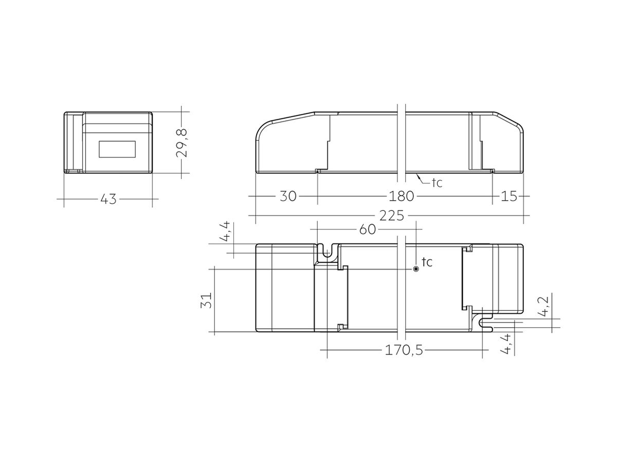 LED-Betriebsgerät Tridonic 18…60W 24V 750…2500mA DIM