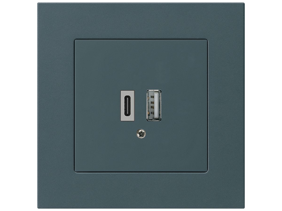 UP-USB-Ladesteckdose kallysto.trend 18W PD 1×Typ A+1×Typ C anthrazit