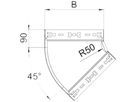 Bogen 45° Bettermann RBM 60×300mm bandverzinkt