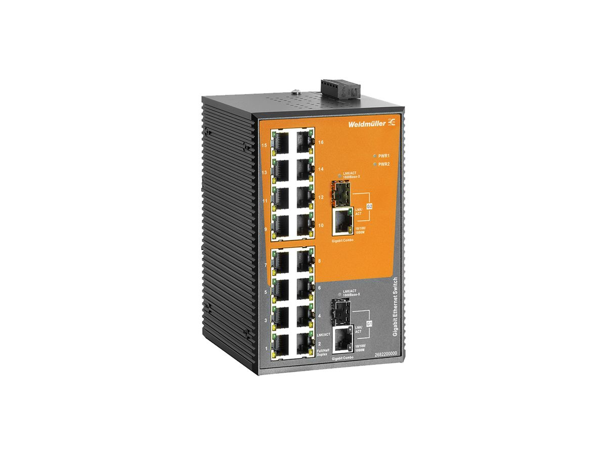 Switch WM IE-SW-EL18-16TX-2GC, 16×RJ45 FE+2×SFP GbE+2×Combo GbE unmanaged