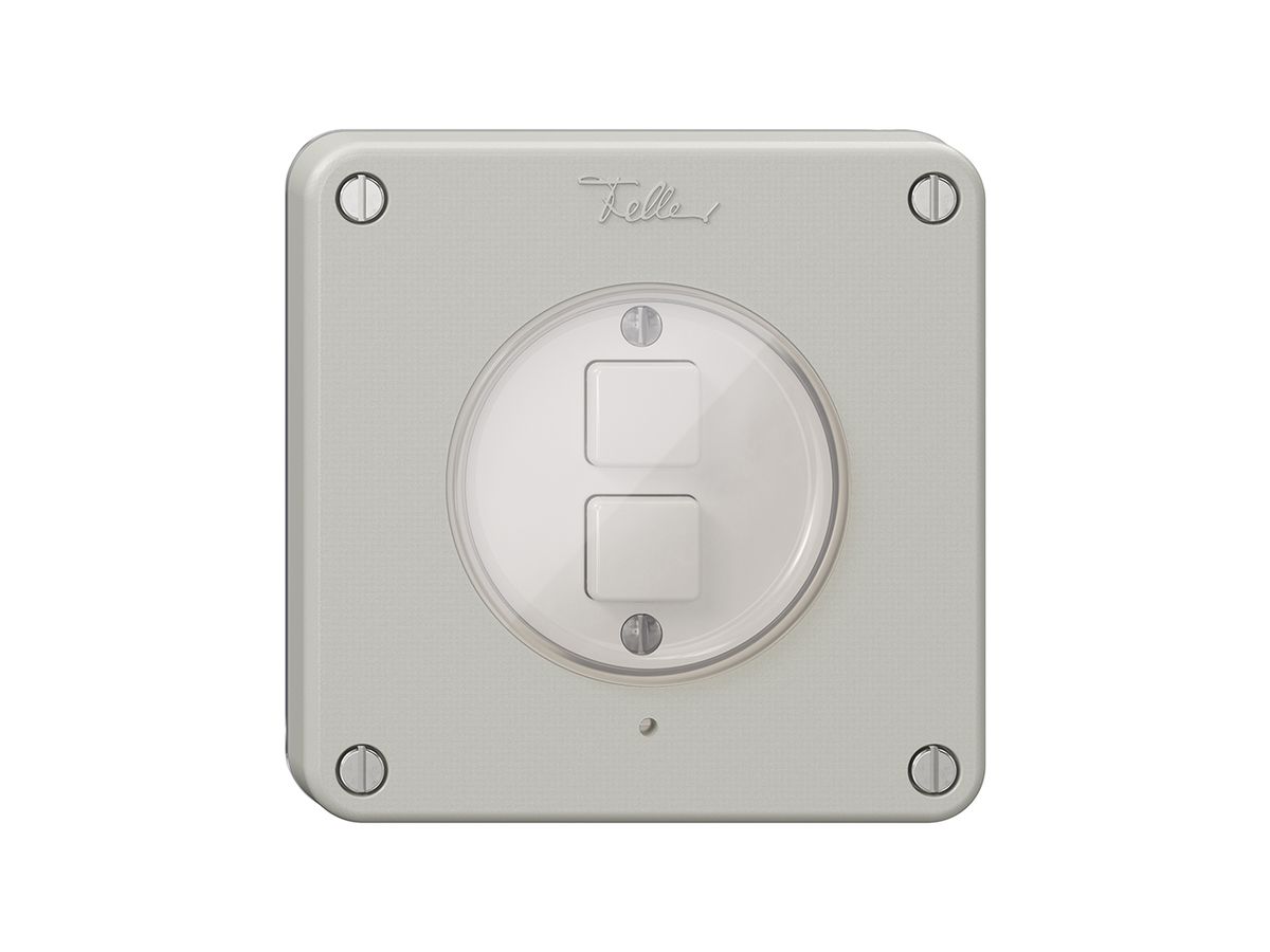 KNX-Taster 2× NEVO N.CO RGB mit Temperaturfühler, lichtgrau