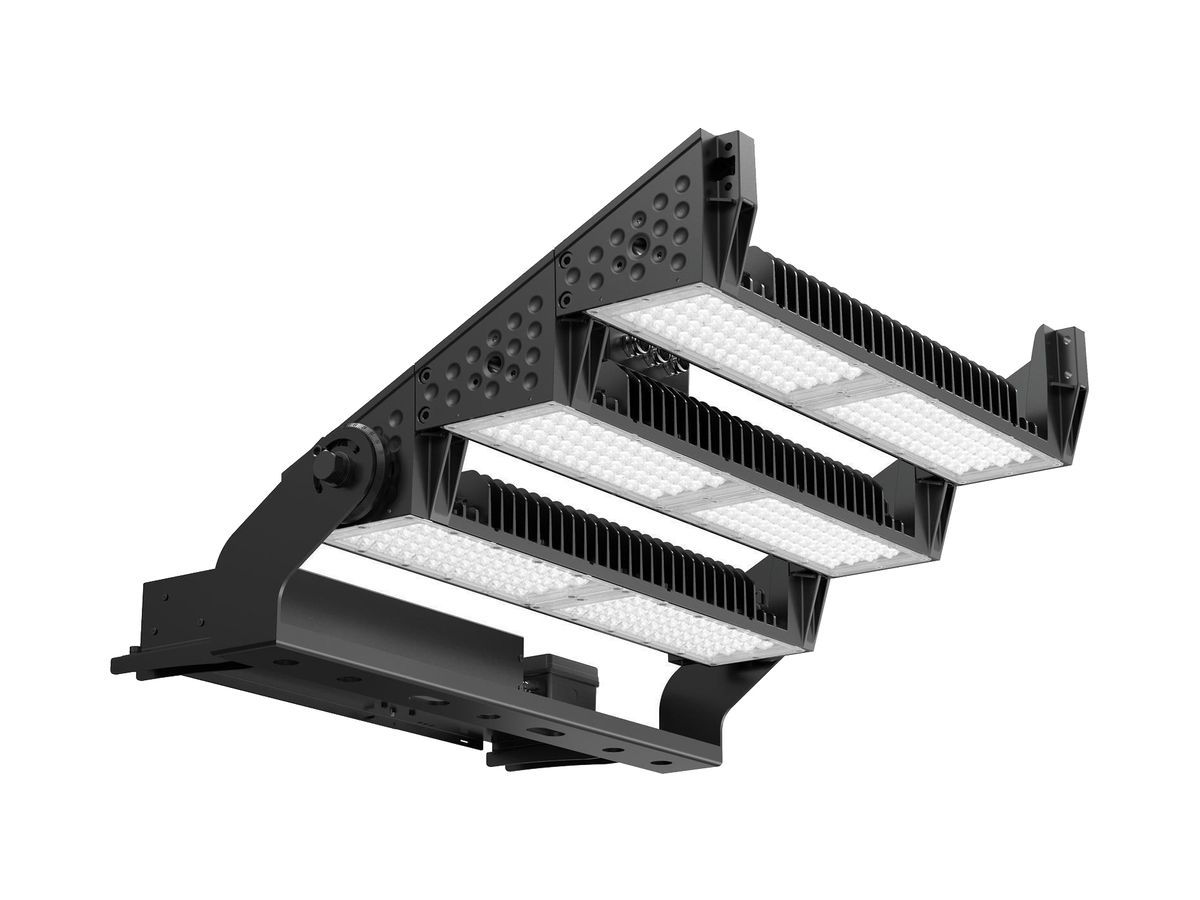 LED-Strahler DOTLUX HLFsport 1200W 148850lm 3000K IP66 131×34° 1-10V schwarz