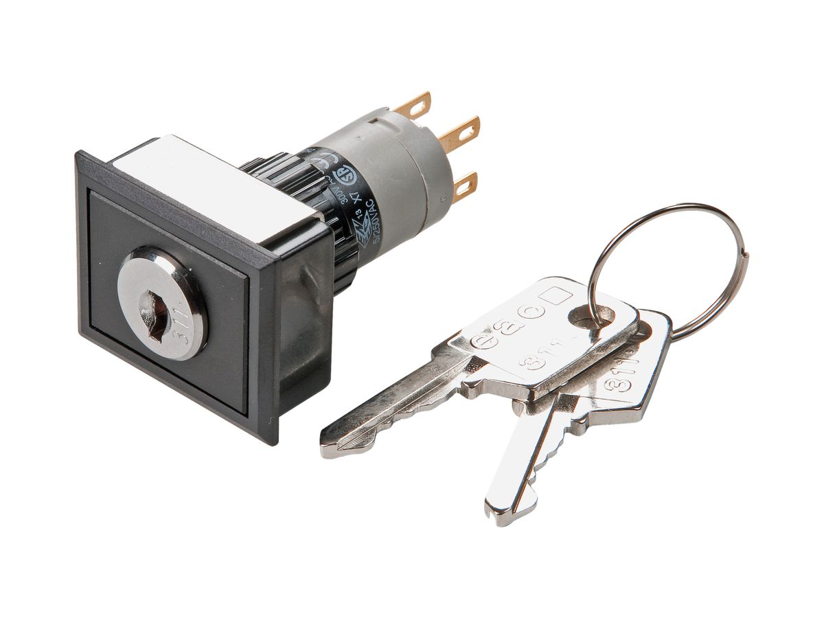 EB-Schlüsselschalter EAO51 18×24mm 1Ö+1S 0-I Abzug 0+I