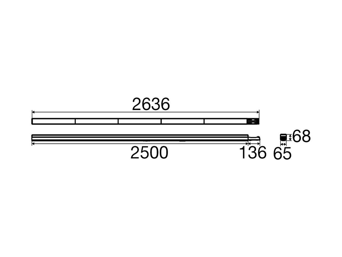 LED-Leuchteinsatz SLV Easylight DA 80W 15120lm 830/840/865 DALI 2500mm weiss