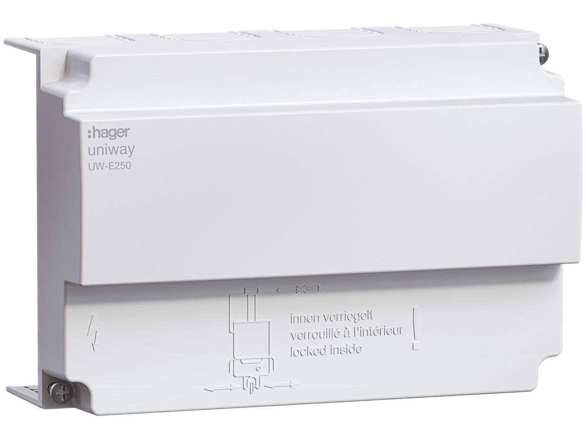 Standardhaube Hager uniway für Einspeiseblock 250A, 3LN, Breite 144mm